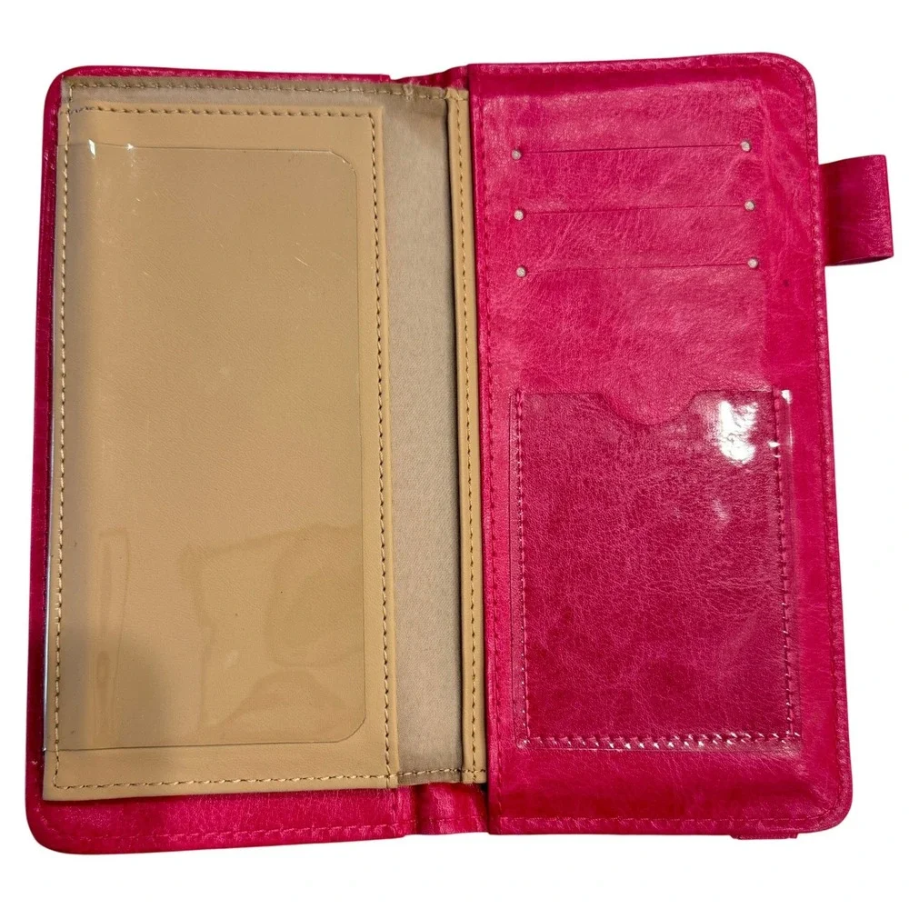 Stay Positive Work Hard Inspirational Checkbook Cover Wallet Pink Gold Boho